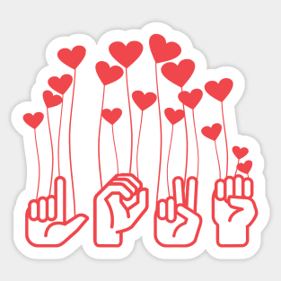 Love hand language Sticker